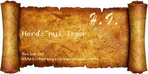 Herényi Irma névjegykártya