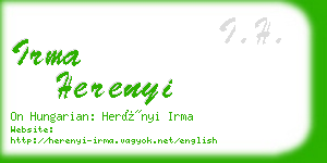 irma herenyi business card